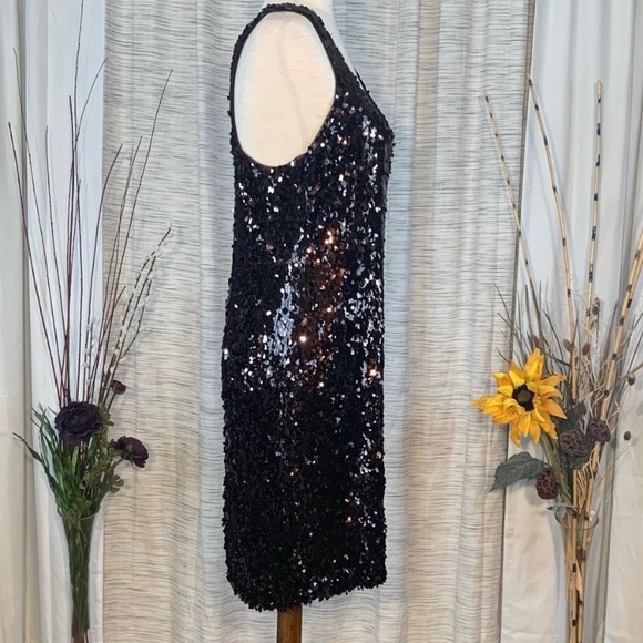 Vince coffee/chocolate brown sleeveless sequined party dress. - Picture 6 of 15